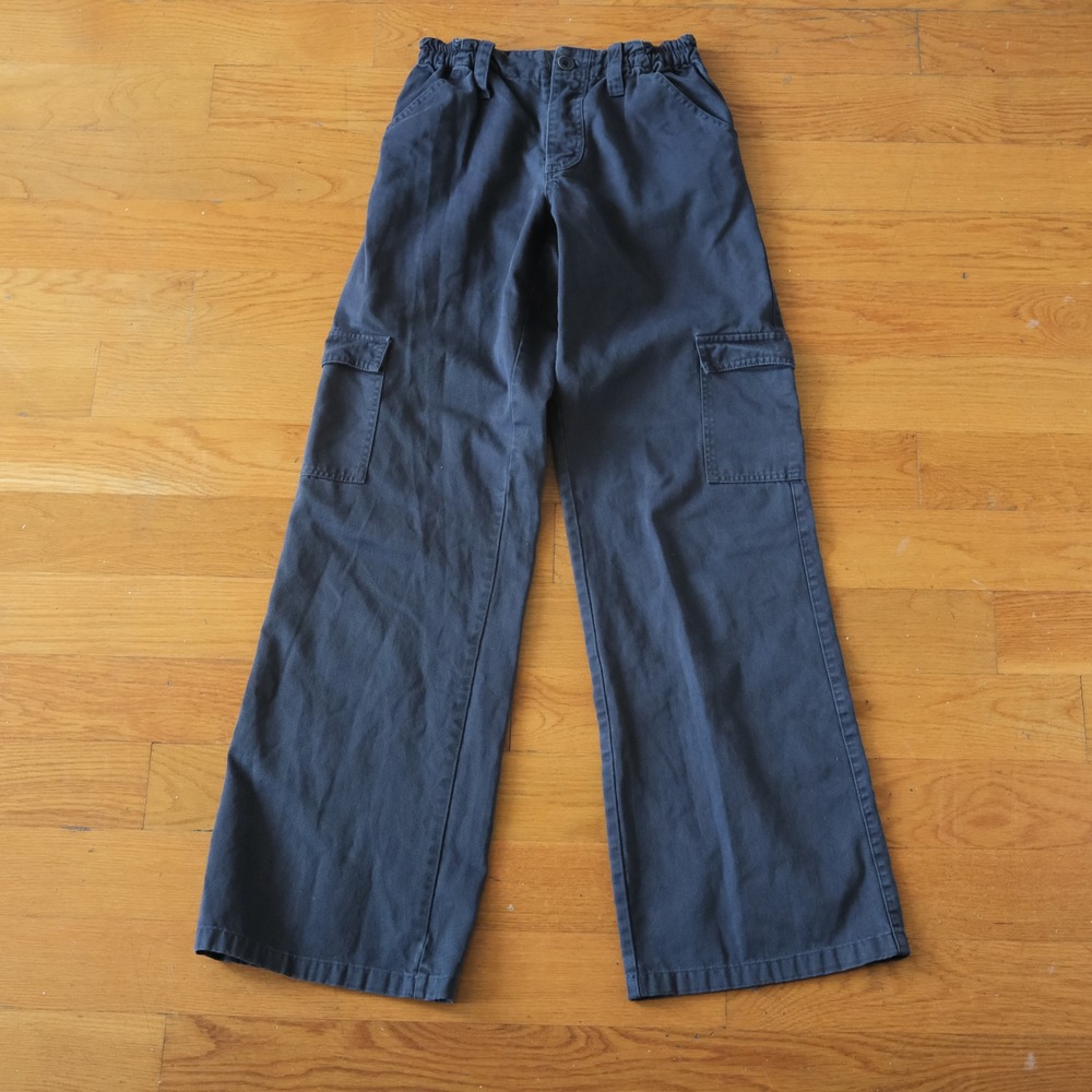 Subdued Cargo Pant Women Blue Embroidered Bird Floral XS Wide Leg Utility Skater